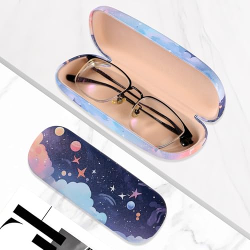 Image of PERFECTSIGHT Hard Shell Eyeglasses Case, PU Leather Protective Glasses Case, Cute Eyeglass Case for Women Men Girls