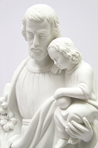 Estatua Blanca de San José con Niño Jesús 27 pulgadas miniatura 4