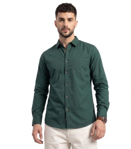 Image of Amazon Brand - INKAST Men Solid Cotton Shirt | Casual Wear | Basic Essential Plain Everyday & Office Wear | Full Sleeve | Regular Fit