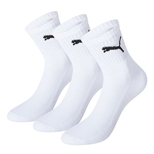 Puma Short Crew 3 pares, Calcetines unisex, Blanco, Small (Taille fabricant: 35/38)