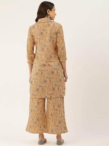 Image of feranoid Co Ord Set Collared Straight 4 Button Kurta with Plazzo