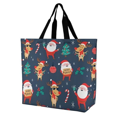 Sac de courses Père Noël robuste et idéal pour le marché et la plage