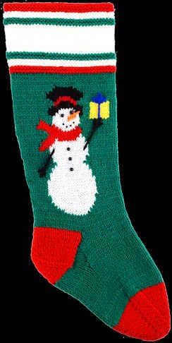 DooLallies Christmas Stockings Kits for Knitting Snowman (Green)