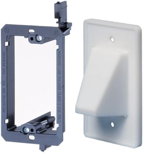 Arlington LVCE1-1 Low Voltage Mounting Bracket with Cable Wall Plate, 1-Gang, 1-Pack