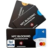 BLOCKARD TÜV geprüfte NFC Schutzhülle (3 Stück) aus Kunststoff für Kreditkarte Personalausweis EC-Karte Bankkarte 100% NFC-Schutz Kreditkarten Schutz-Hülle RFID-Blocker abgeschirmt