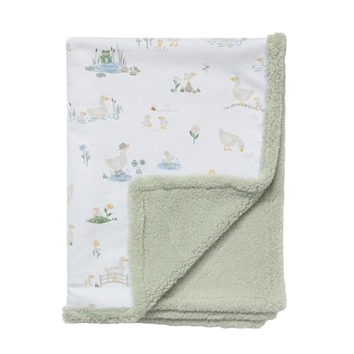 Image of Jersey Sherpa Soft Baby Blanket - Goosey Goosey - Reversible Premium Cozy Fabric for Best Comfort - Infant,Toddler,Newborn,Nursery,Boy,Girl,Unisex,Throw,Crib,Stroller,Gift 40x30 in