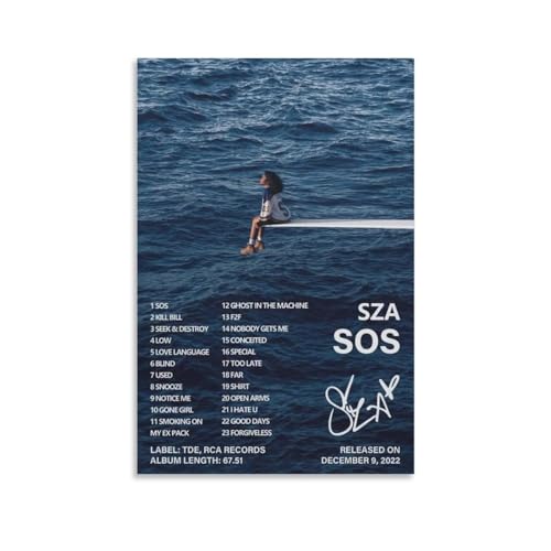 GeRRiT Posters Sza Poster Sos Album Cover Poster for Bedroom Aesthetic Decorative Painting Canvas Wall Art Bedroom Living Room Decor Gift 08x12inch(20x30cm) Unframe-style