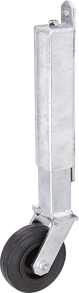 Alberts 416850 Rueda de apoyo para pórtico, Para pórticos ligeros, Hasta 70 kg, Para atornillar, Galvanizado en caliente, Altura 400 mm, Ø de la rueda 100 mm