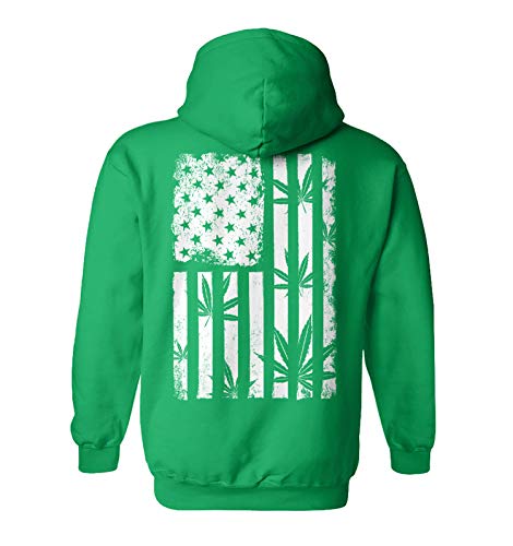 Marijuana Leaf American Flag - Stoner Pothead Unisex Hoodie Sweatshirt