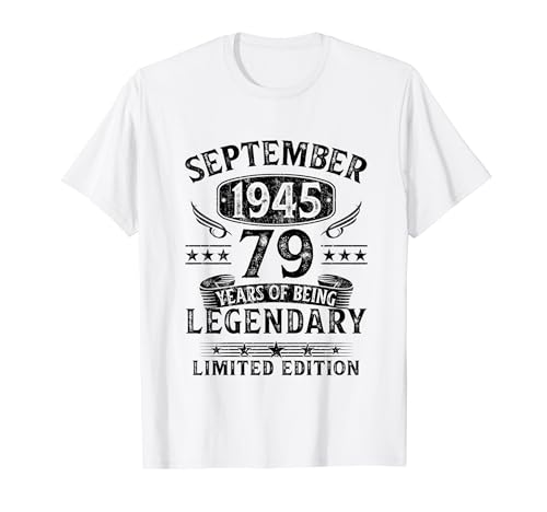 Regalo 79 Años Hombre Mujer Fabricado En Septiembre 1945 Camiseta