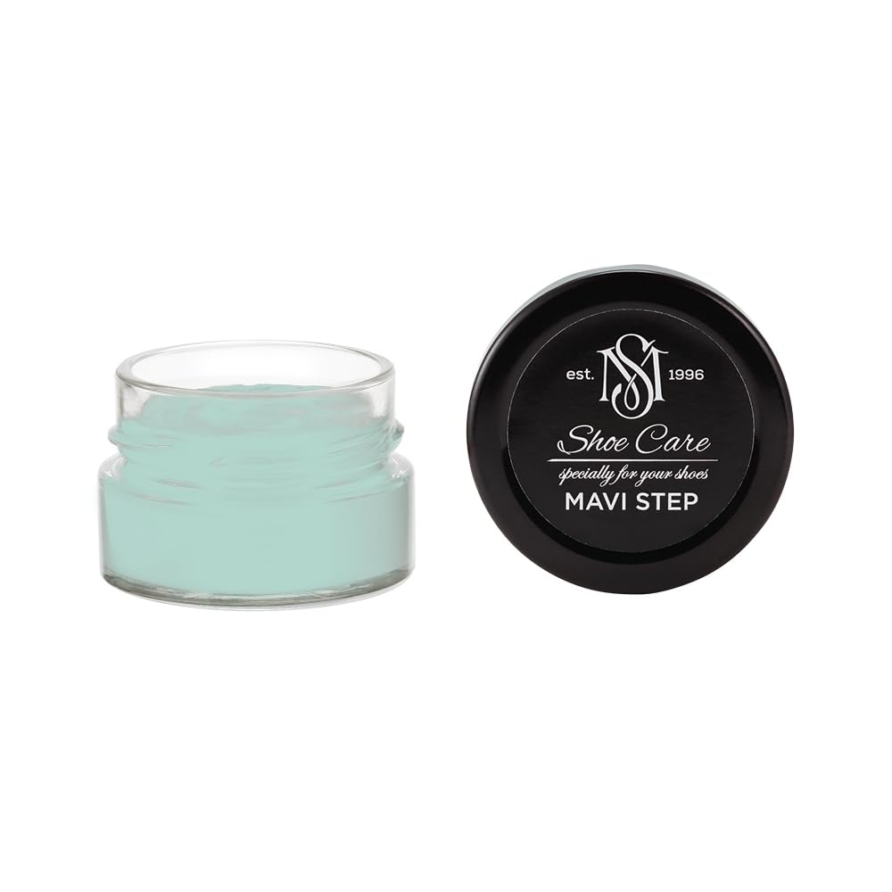 Crème de Cirage Premium - NCS S 1515-B80G Verre de Mer - Soin Nourrissant & Rénovateur de Couleur pour Cuir Lisse par MAVI STEP - 1.70 fl oz / 50 ml