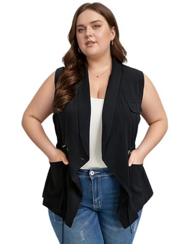 Women's Plus Size Vest Sleeveless Casual Long Cardigan Vests2