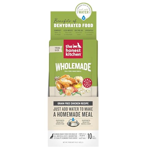 Image of The Honest Kitchen Human Grade Wholemade Dehydrated Grain Free Chicken Dog Food, 1.5 oz x10