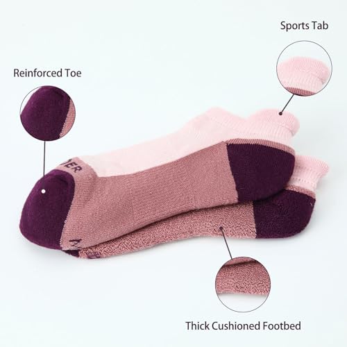 Image of WANDER Merino Wool Ankle Running Hiking Socks 3 Pairs Lightweight Cushioned Sweat-Wicking No Show Athletic Socks Men Women