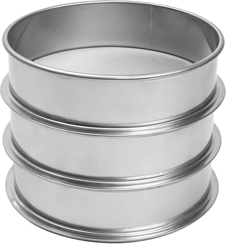 3pcs Pollen Sifter Dry Sift Screen for Hash Stackable Round Stainless Steel Extractor Set 25 45 75 Micron Screens Assorted Silver Fine Mesh Strainer Shifting Pan 6.4 x 1.9 New