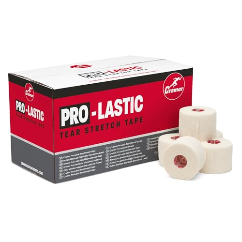 Cramer Pro-Lastic Stretch Tape, Easy Tear Athletic Tape, Flexible Elastic Tape with Premium Adhesive, Support for Wrist & Ankle Injury Taping, Athletic Training Supplies, Compression Wrap, Bulk Case