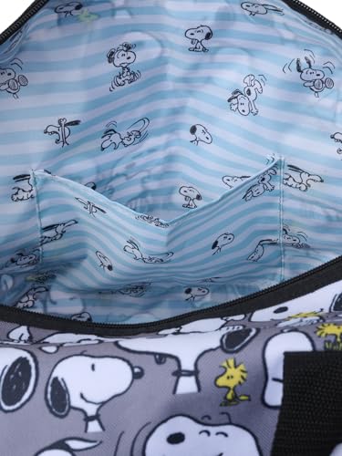 Image of Peanuts Tote Duffel Bag Snoopy Woodstock All Over Print Weekender Travel