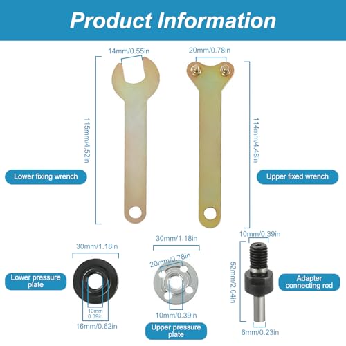 Angle Grinder Mandrel Adaptor and Accessories Set - 6mm/10mm for Electric Grinding Tile Cutting, Metal Polishing - Image 2