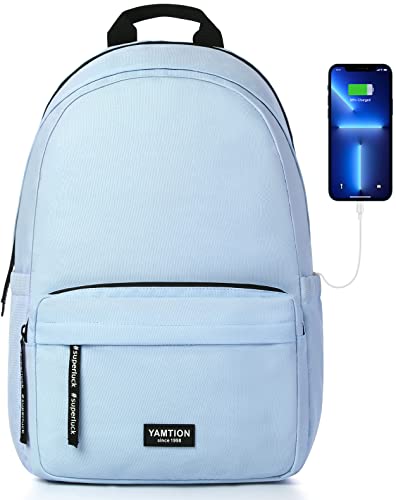 YAMTION Mochila para Portátil para Hombres y Mujeres,Mochila Escolar Niña,Mochila Niño para Colegio con Cargador USB