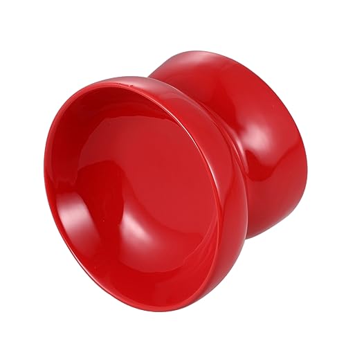 VICASKY High Feet Ceramic Pet Feeder Bowl Slanted Mouth Durable Material Red Color for Comfortable Eating Without Neck Strain