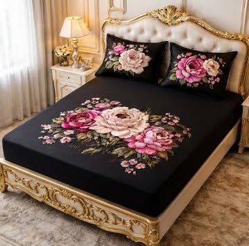 7D Butterfly Applique Quilted Bedspread Set, Multicolour Floral Patchwork, with 2 Pillow Shams (8, King)-picture-24