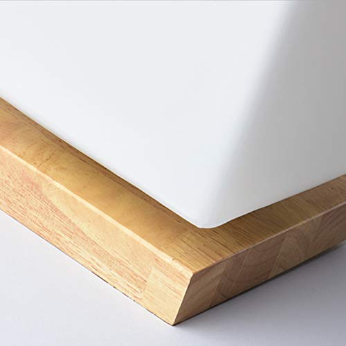 Lámpara de madera maciza E27 con diseño cuadrado moderno para iluminación interior 7