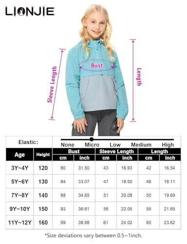 Packable Lightweight Waterproof Hooded Raincoat for Boys and Girls - Windproof - Size 3-12Y4