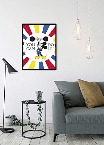 Cuadro de pared de Mickey Mouse Do It de 30x40 cm sin marco para decorar salones 6