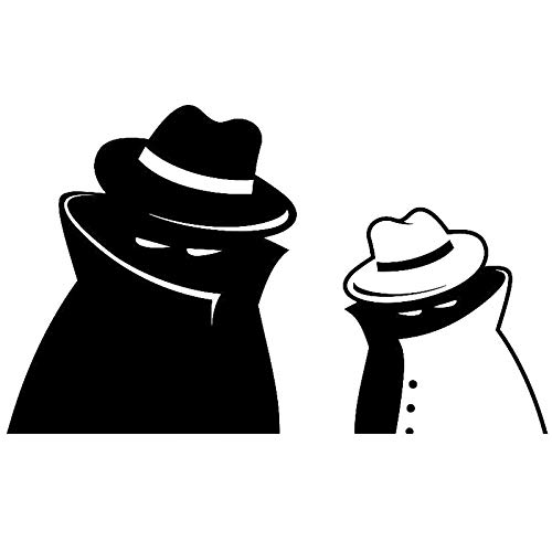 JYIP 18cm * 11cm Secret Agent Espion Vinyle Autocollants décoration Noir/Blanc S3-6082-blanc