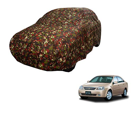 Image of Auto Hub Car Cover Compatible with Chevrolet Optra with Weather Proof, Triple Stitched, Optra Car Cover Jungle Look