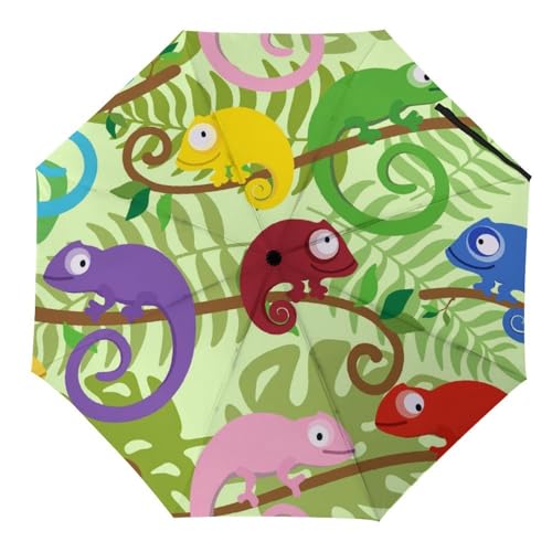 Parapluie automatique compact contre le vent et la pluie motif oiseau