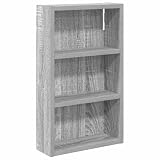 mtlskopl Armadietto da bagno da parete in Sonoma grigio, 30 x 10 x 50 cm, moderno mobiletto da bagno sospeso, in legno, salvaspazio, con 2 ripiani, per bagni piccoli