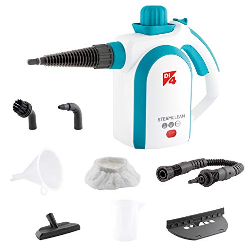 Di4 Steamclean - Nettoyeur Vapeur, Pression 3 Bars, 1000 W, Plastique, Blanc/Turquoise [Classe d'efficacité énergétique A] Cover