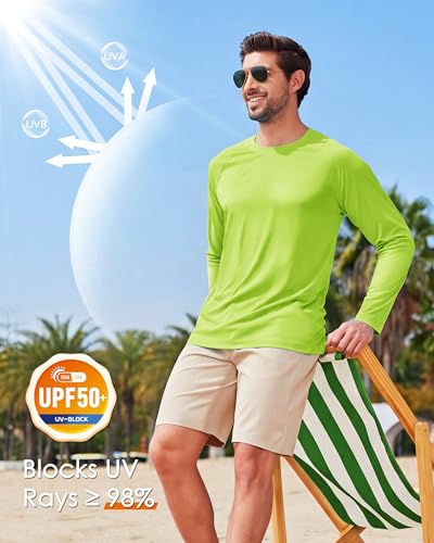 Image of Boladeci Men's UPF 50+ Sun Protection UV SPF Shirts Long Sleeve Lightweight Quick Dry Swim T-Shirts Rash Guard