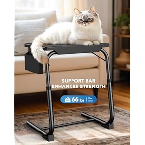 HUANUO TV Tray, Adjustable TV Dinner Tray, 20.5 x 15.4 inch Folding Tray Table with Storage Pocket, 6 Height Settings, 3 Angle Adjustments, Comfortable Couch Desk for Bed & Sofa, HNTT04B HUANUO TV Tray Adjustable TV Dinner Tray 205 x 154 inch Folding Tray Table with Storage Pocket 6 Height Settings 3 Angle Adjustments Comfortable Couch Desk for Bed Sofa HNTT04B