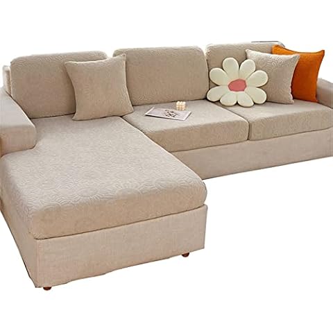 XHDZSW Seat Stretch Couch Cushion Slipcovers,Sofa Seat Cushion Covers, Stretch Polyester Fabric Seat Cushion Protector (Apricot,Backrest S) Cover