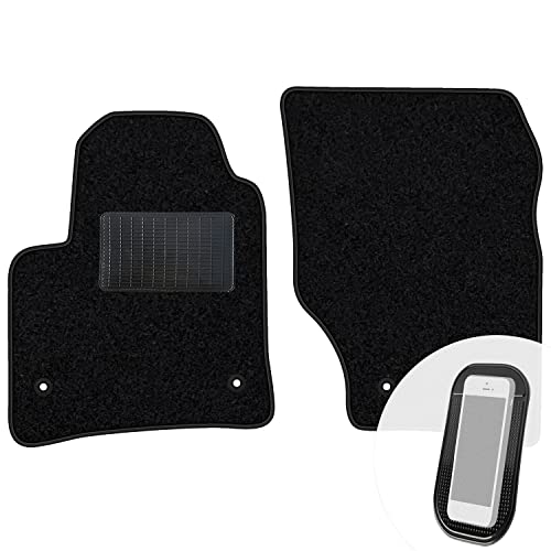 moto-MOLTICO Tapis Voiture Avant en Velours pour Voiture - Set de 2 Tapis de Voiture Noirs - Adapte pour Porsche Cayenne I 2002-2010