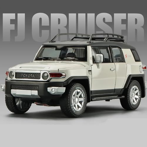 Image of 1:24 Fj Land Cruiser Toy Car Diecast Metal Car Pull Back Openable Door Light Sound Cars for Kids