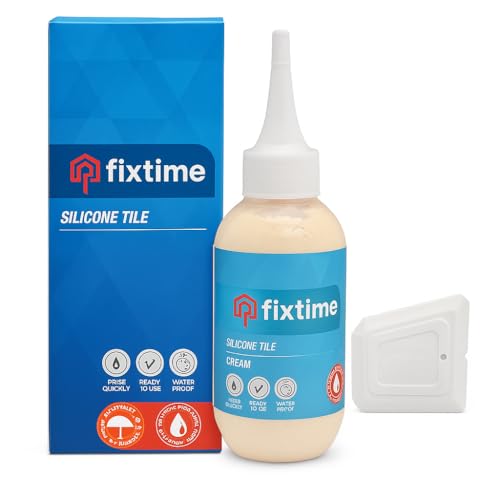 Grout Filler Repair Kit – Cream Beige Premixed Crack Filler for Floor Tiles – Fast Drying Grout Sealer with Spatula – 8 oz