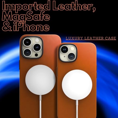 Image of Luxury Leather Case For iPhone 15 Pro Max | Imported Premium Leather | Compatible With Magsafe Brown