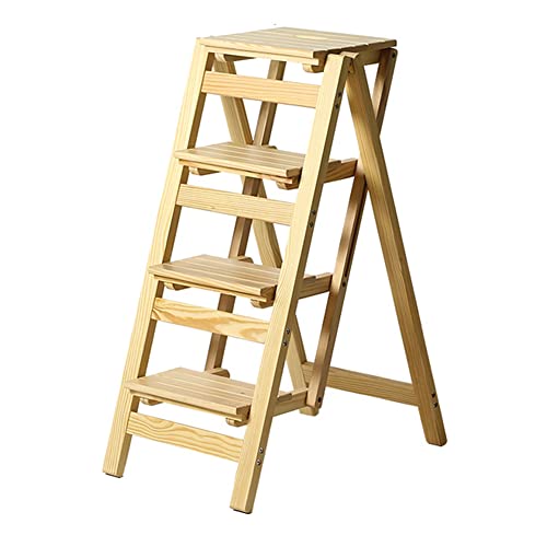 Taburete escalera plegable de madera para cocina y tareas del hogar Lucky Star