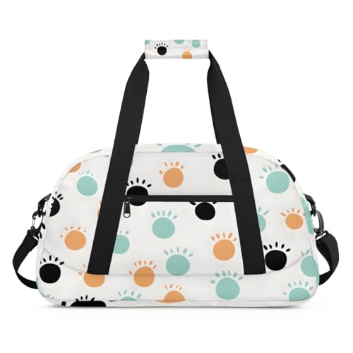 Cute Footprints Paw Gym Travel Duffle Bag for Women & Men with Front Zipper Pocket for Sports, Overnight, Weekender, Carry On,Workout & Dance Bag,Geometric Print,18.9 * 8.7 * 10.6 in