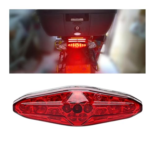 CGEAMDY Universale Fanale Posteriore, LED Motociclo Fanale Posteriore Freno, 15 LED Faro Coda Luce Arresto Freno, Luce Stop Freno Coda Moto, LED Moto Luce Frenos Targa Lampada Stop(Rosso)