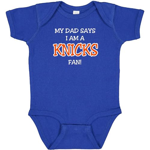 Curiositees My Dad/Grandpa/Uncle Says I am a Knicks Fan Baby Boy Bodysuit Outfit - Royal