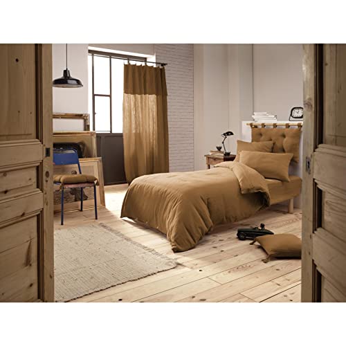 Funda nórdica de doble gasa de algodón de lujo 140 x 200 cm Gaia Camel