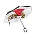 Fleur de Coupe-Vent de Parapluie extérieur pour Voiture avec poignée en Forme de C inversé Parapluie de Patio Parasol Chien Animal de Noël