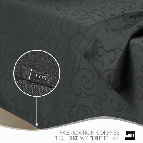 Nappe de printemps rectangulaire gris foncé pour table à manger et extérieur