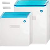Vacuum Zipper Bags for Food - 20 Reusable Sous Vide Bags for Anova, Joule Cookers - 2 Sizes Sous...