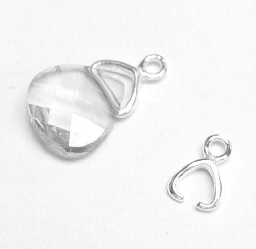 10pcs .925 Sterling Silver Bail Pendant / Earring Connector Dangle Clasp / Findings / Bright