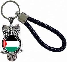 Palestine Flag Keychain Souvenir Gift Owl Keychain for Men Women Palestine 7.09 Inch, Palestine